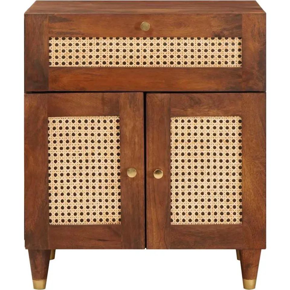 vidaXL Nachtkastjes 50 x 33 x 60 cm Massief Mango Hout bruin, foto 3