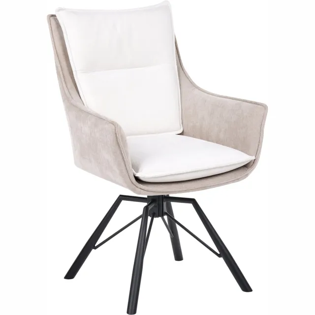 Beliani ANNEBERG - Fauteuil - Beige/Off-white - Chenille