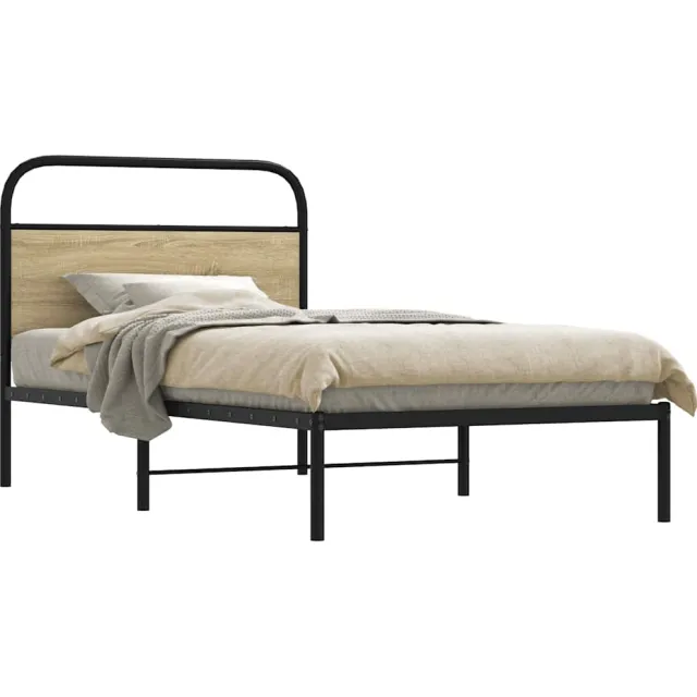 vidaXL Bedframe zonder matras bewerkt hout sonoma eikenkleur 100x190cm