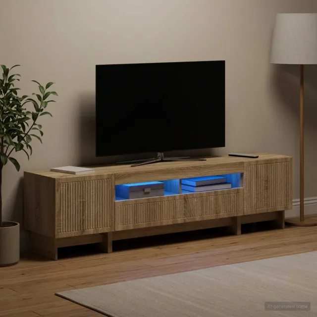 vidaXL 3-delige LED TV-kast EDE Sonoma Eiken Bewerkt hout, foto 2