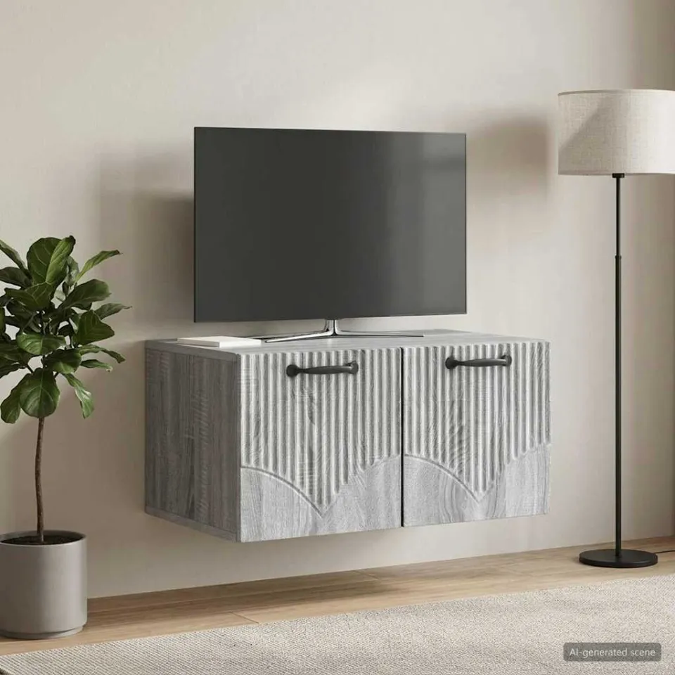 vidaXL Wandbeugel TV-kast Grijs sonoma 59,5 x 41 x 30 cm Bewerkt hout, foto 4