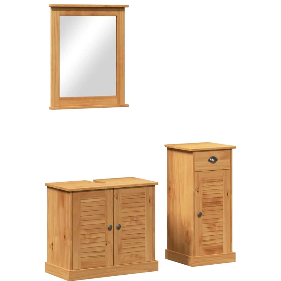 vidaXL Badkamermeubelset VIGO 3 st Honingbruin 37.5 x 34 x 80 cm