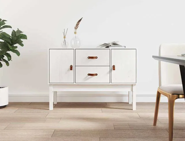 vidaXL Dressoir 110x40x78 cm massief grenenhout wit