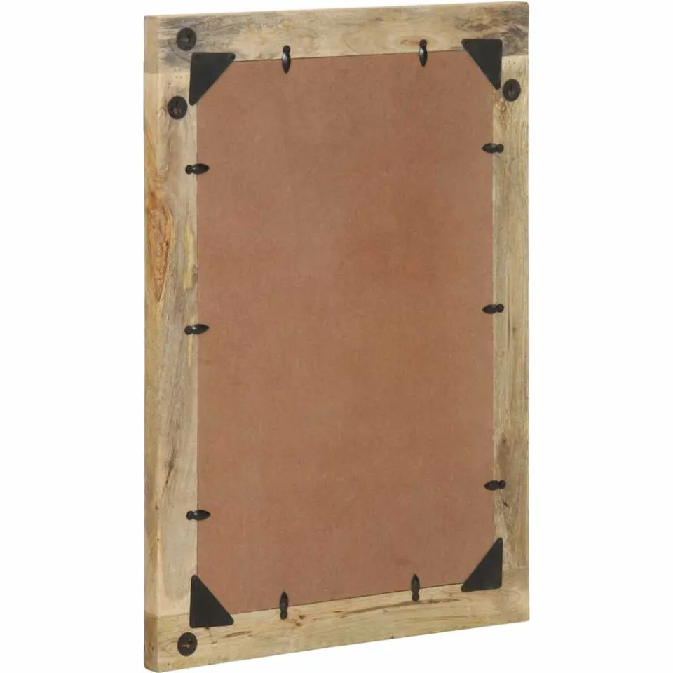 vidaXL Badkamerspiegel 50x70 cm massief mangohout en glas bruin, foto 3