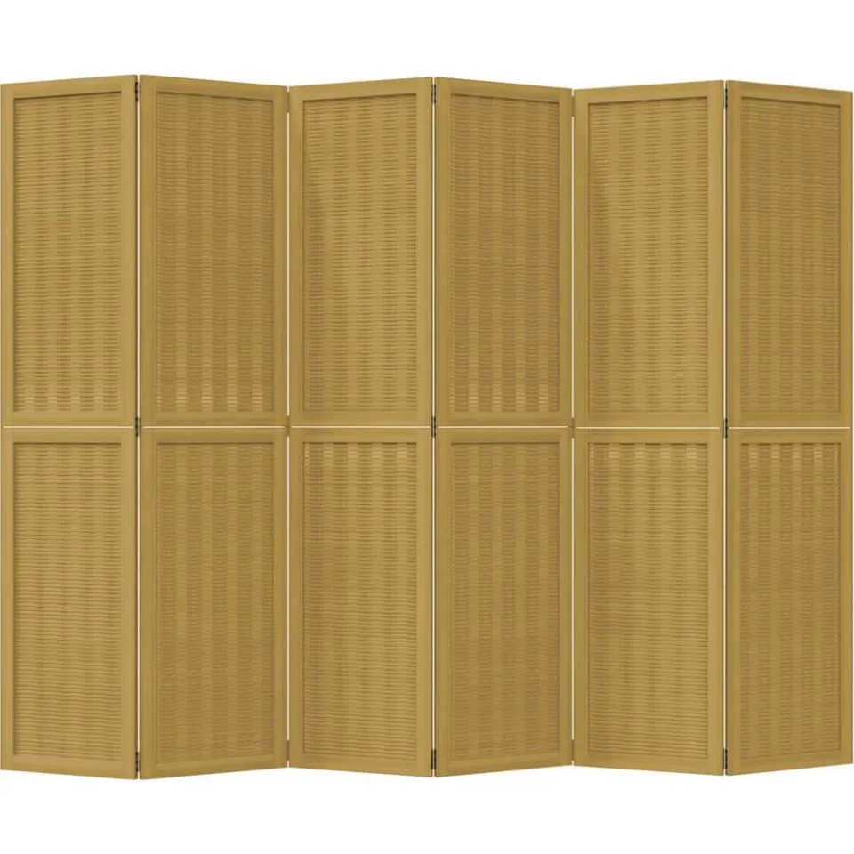 vidaXL Kamerscherm met 6 panelen massief paulowniahout bruin, foto 4