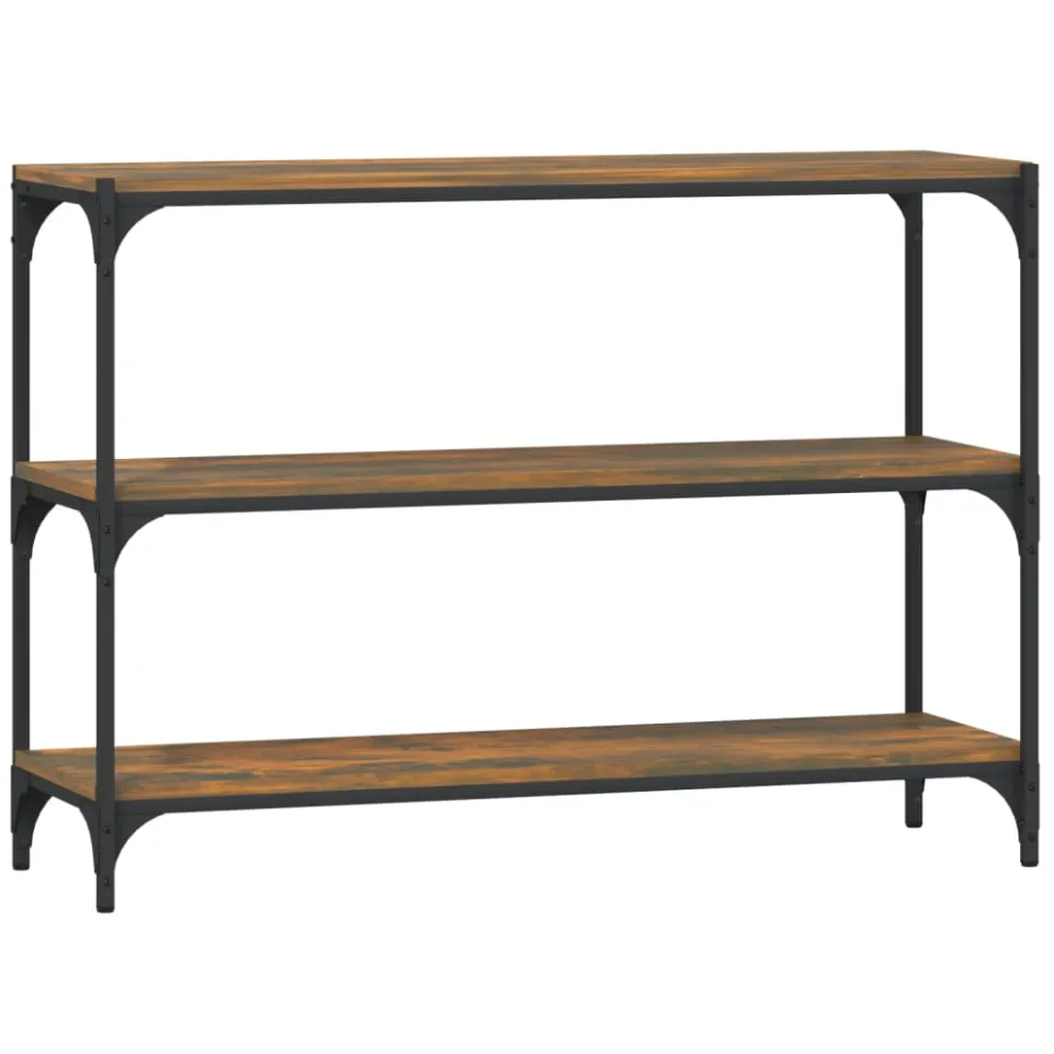 vidaXL Boekenkast 100x33x70,5 cm bewerkt hout en staal gerookt eiken Bruin
