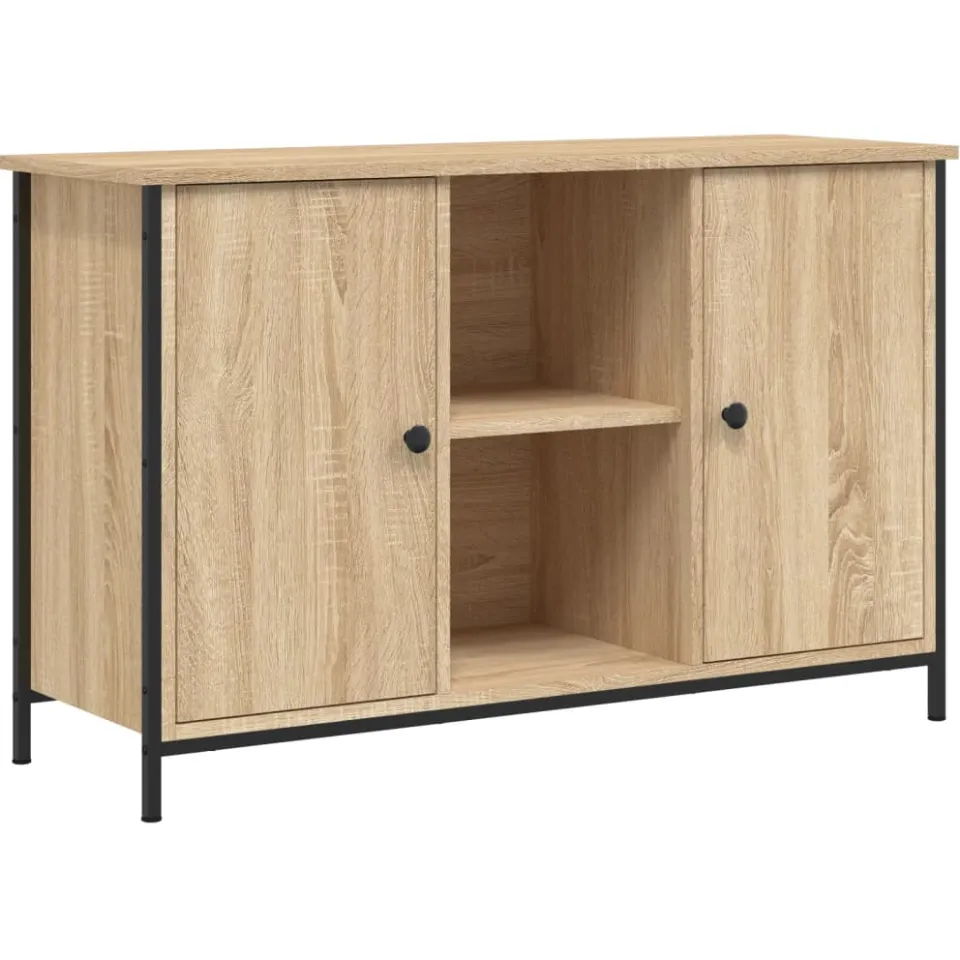 vidaXL Tv-meubel 100x35x65 cm bewerkt hout sonoma eikenkleurig, foto 3