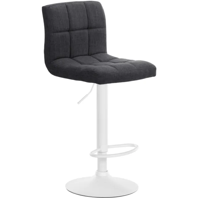 Luxe Comfort Barkruk - Verstelbaar - Stof - Donkergrijs wit/donkergrijs