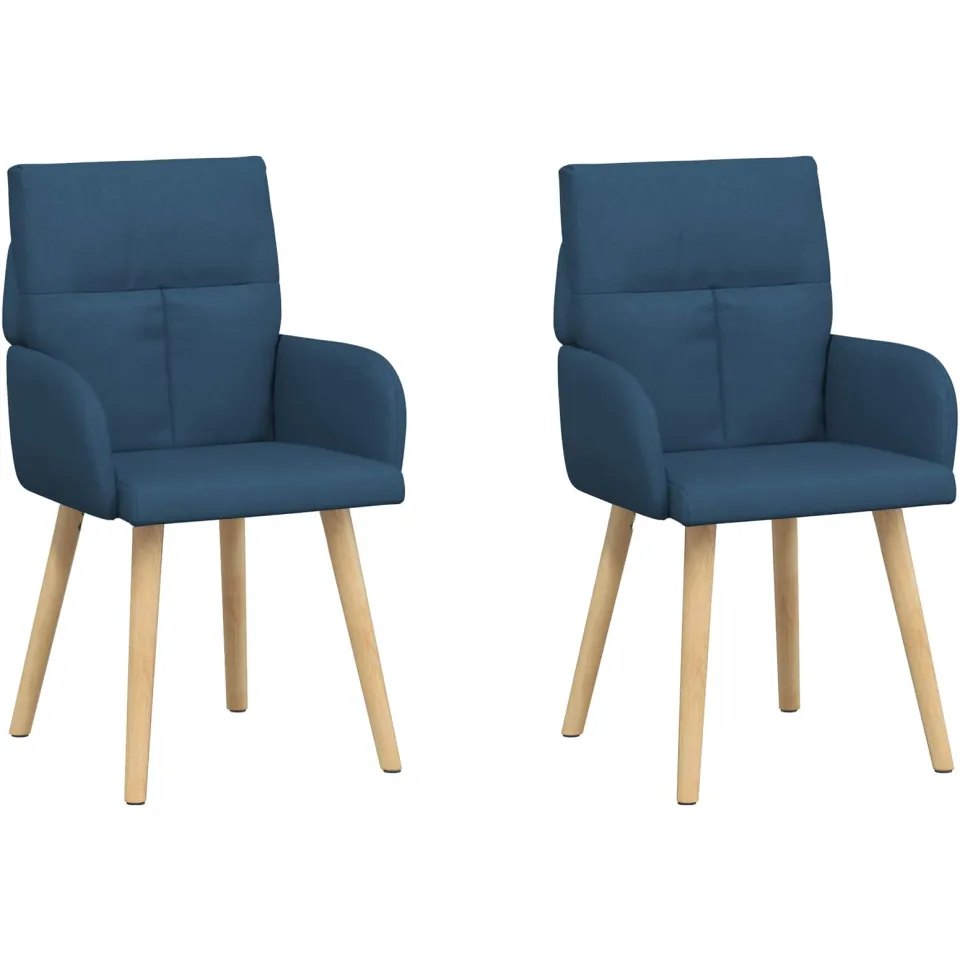 vidaXL Eettafelstoelen 2 st Stof Blauw 60 x 56 x 93 cm, foto 3