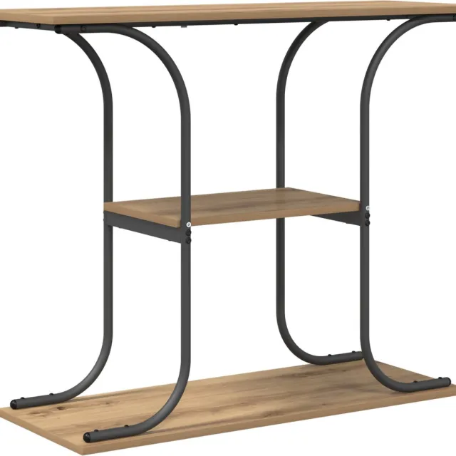 vidaXL Wandtafel - Artisan - Eiken - 101 - x - 35 - x - 80,5 - cm - Bewerkt - hout Artisan eiken