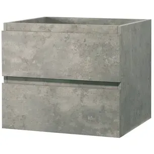 Aquazuro Wastafelonderkast Napoli 59cm - Betongrijs - Met 2 Lades - 59,4x50x47,5cm