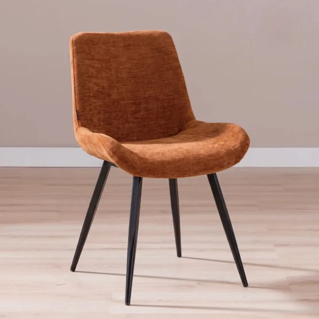 Bronx71 Eetkamerstoel Vic velvet oker - stoel Geel
