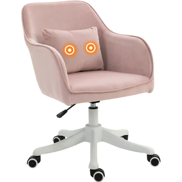 Vinsetto massage bureaustoel - polyester - 55x70x86cm - roze