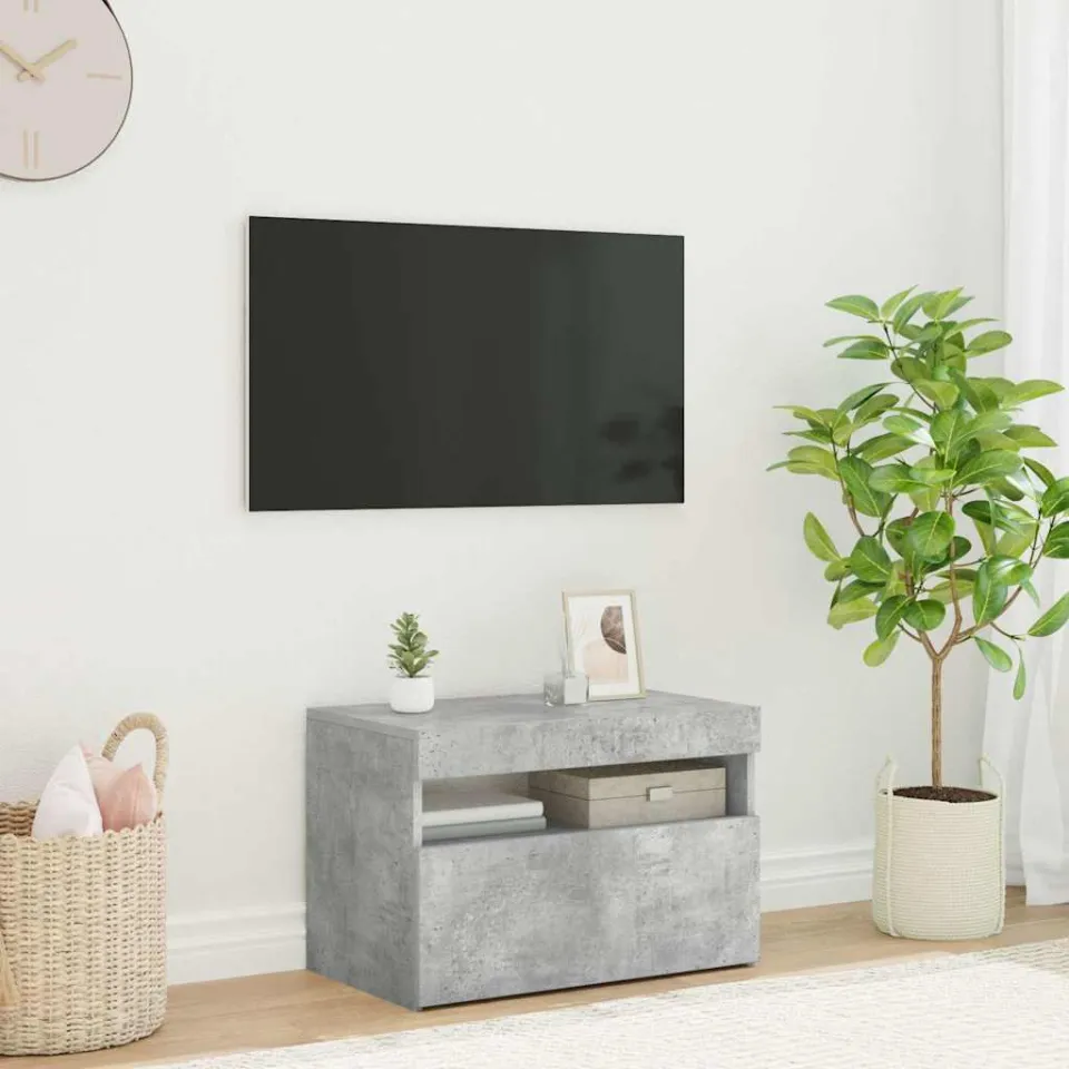 vidaXL Tv-meubel met LED-verlichting 60x35x40 cm betongrijs grijs, foto 4