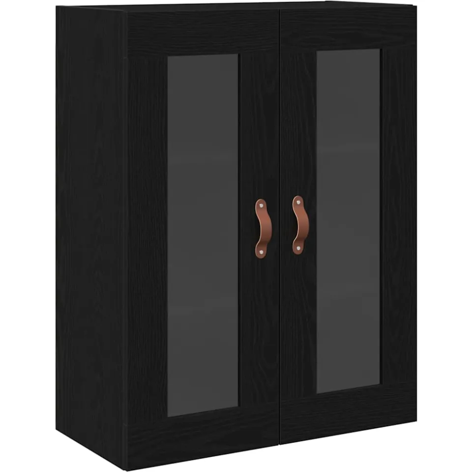 vidaXL Wandkast Zwart Eiken 69,5 x 34 x 90 cm Bewerkt hout, foto 3