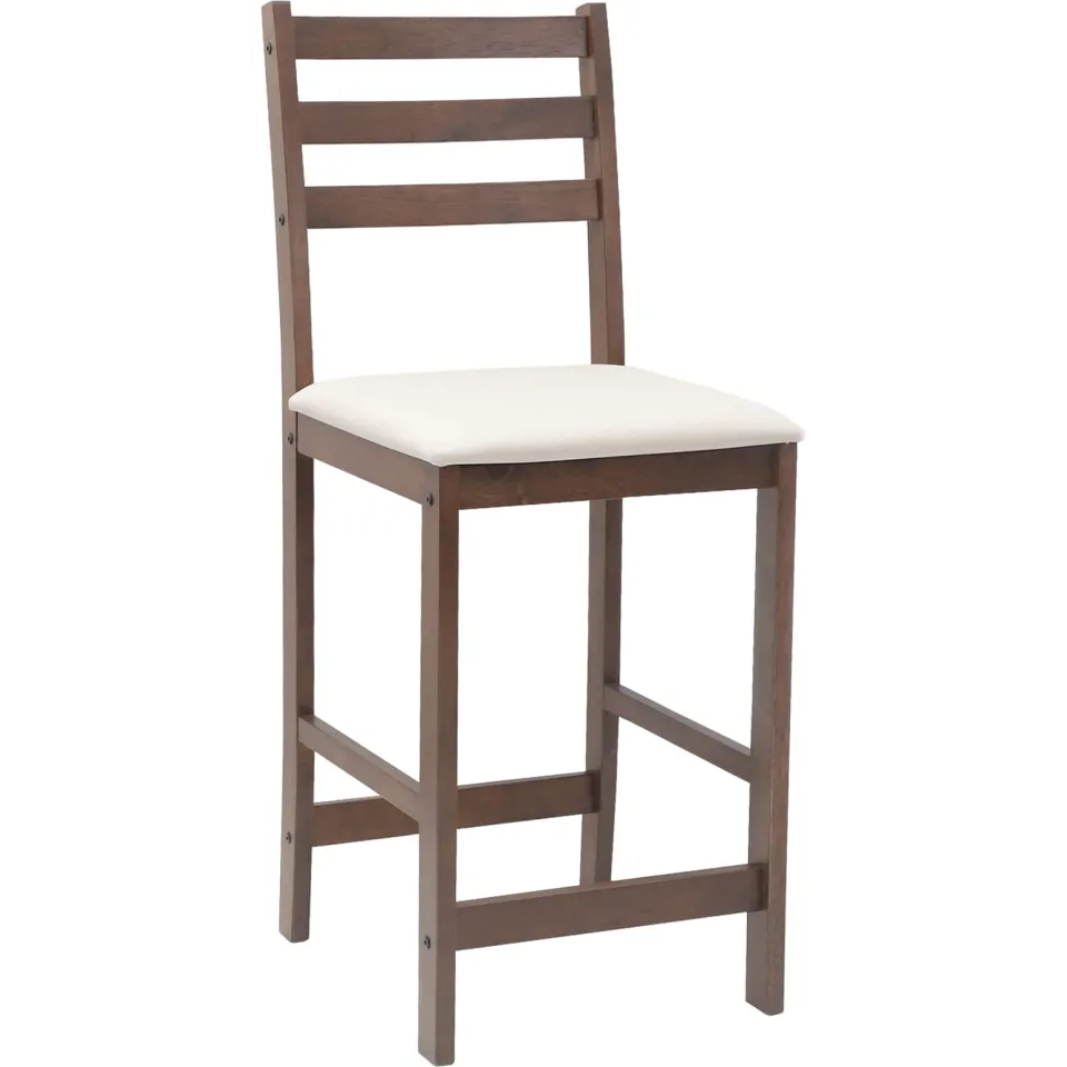 vidaXL Eettafelstoelen 2 st Massief Rubberhout Licht Bruin, foto 4