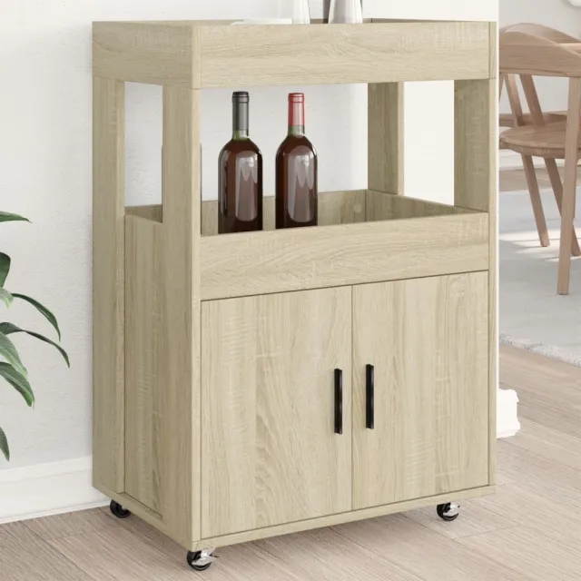 vidaXL Drankkar 60x39,5x89 cm bewerkt hout sonoma eikenkleurig, foto 2