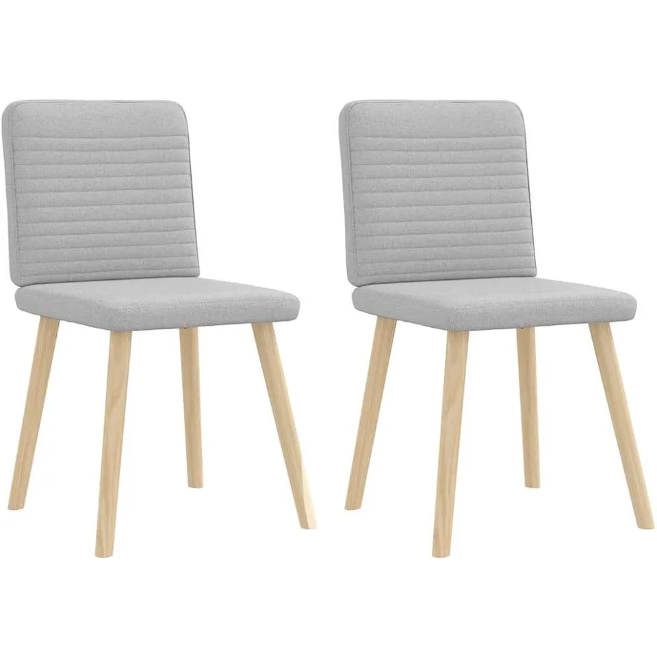 vidaXL Eetkamerstoelen 2 st stof wolk grijs, foto 3