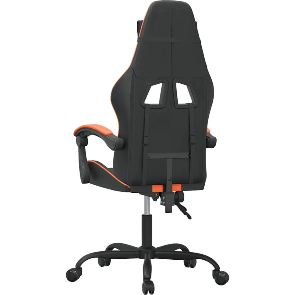 vidaXL Gamestoel draaibaar kunstleer zwart en oranje, foto 4