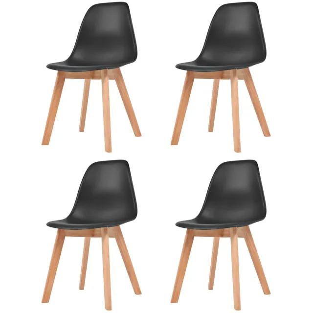 vidaXL Eetkamerstoelen 4 st kunststof zwart