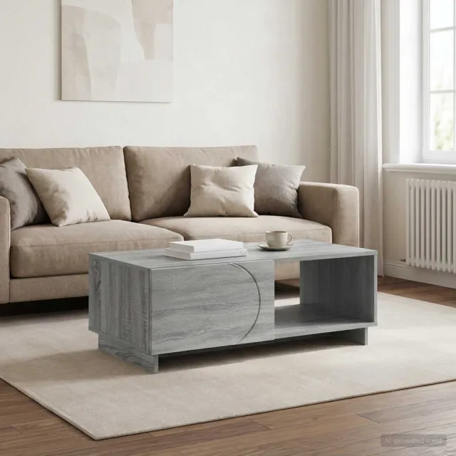 vidaXL Salontafel Grijs Sonoma 95 x 50,5 x 35 cm Bewerkt hout, foto 2