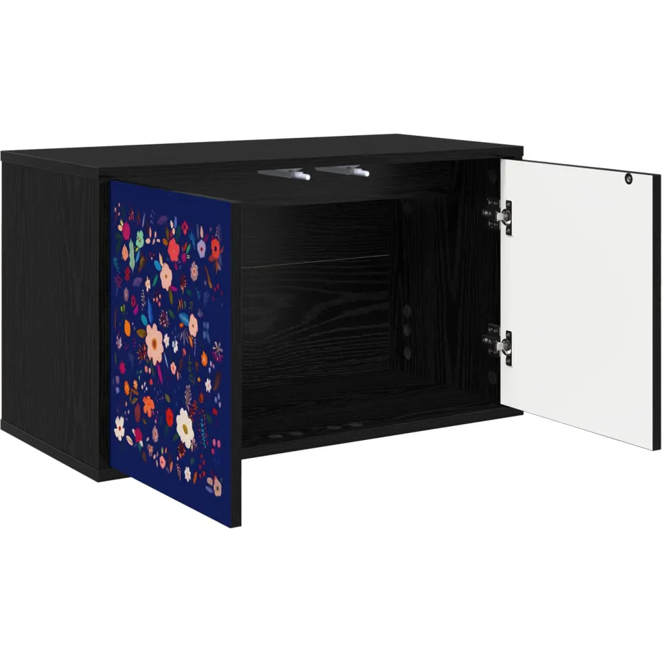 vidaXL Wandgemonteerd tv-meubel MAINZ 69 x 33 x 40 cm Zwart eiken