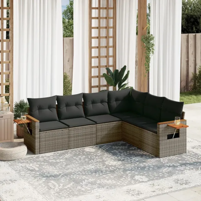 vidaXL Patio Sofa Set 6-zits Grey, foto 2