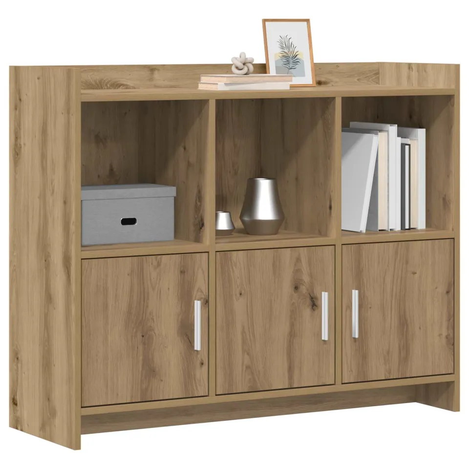 vidaXL Dressoir Artisanaal eiken 98,5 x 33 x 80 cm Bewerkt hout
