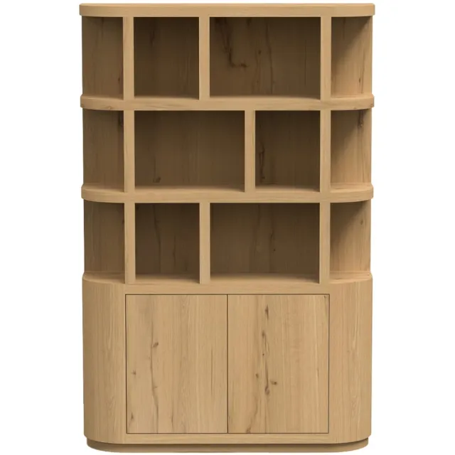 Livingfurn Boekenkast Novero - 40x145x220cm Bruin