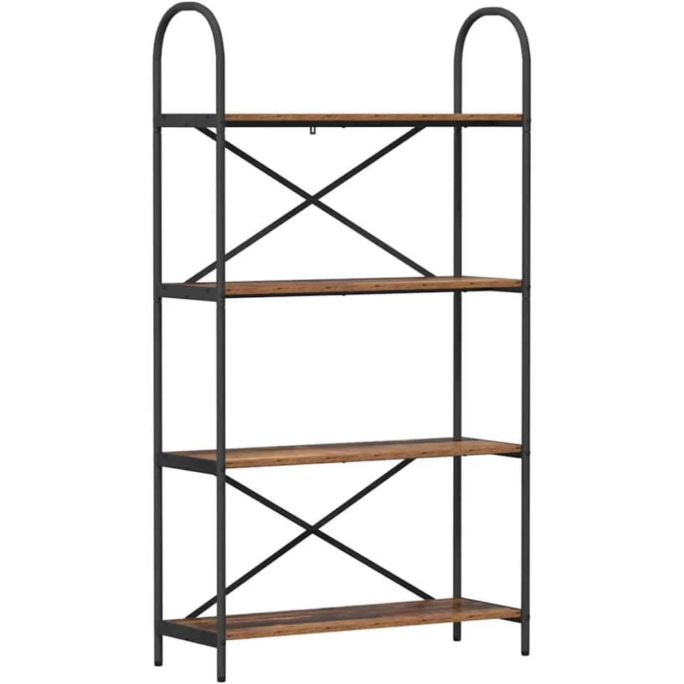 vidaXL Boekenkast 4-laags 80 x 30 x 146 cm Bewerkt hout Oudhout bruin, foto 3
