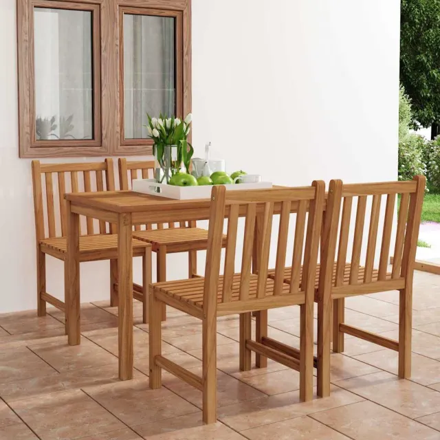 vidaXL 5-delige tuinset 120x70 cm massief teakhout bruin