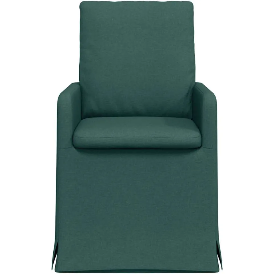 vidaXL Eettafelstoelen 2 st Stof Donkergroen 57 x 67 x 98 cm groen, foto 4