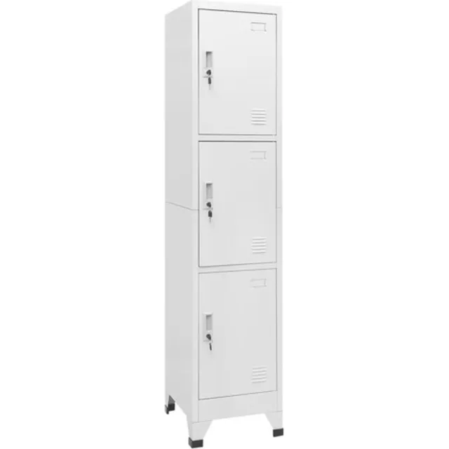 vidaXL Lockerkast - met - 3 - vakken - 38x45x180 - cm grijs