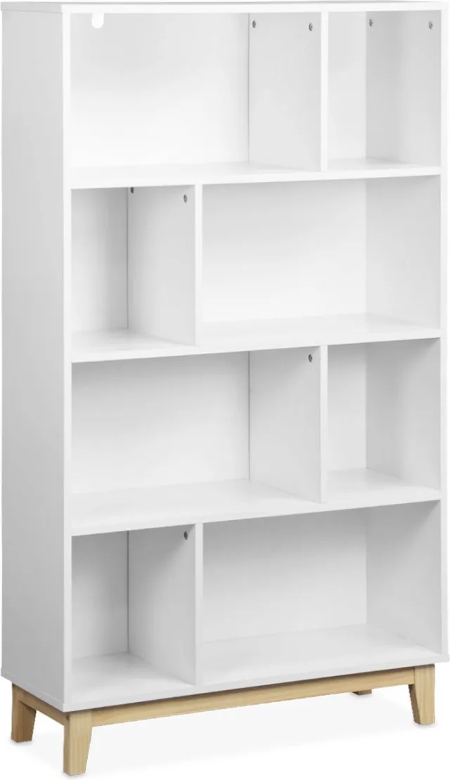 sweeek Boekenkast 8 vakken op 4 niveaus houtdecor 80cm - floki Wit