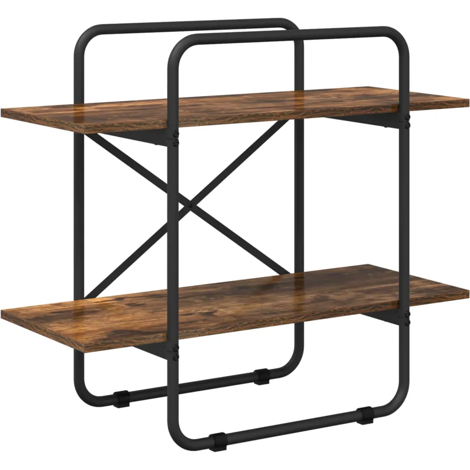 vidaXL Boekenrek 2-laags 60 x 35 x 70 cm PB Gerookt eiken, foto 3