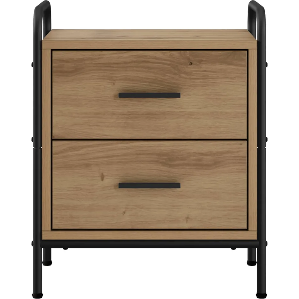 vidaXL Nachtkastje Artisanaal eiken 40 x 30 x 50 cm Bewerkt hout, foto 4