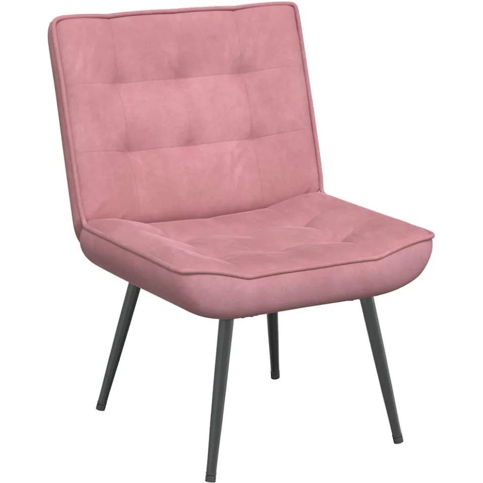 vidaXL Relaxstoel met voetenbank fluweel roze, foto 3