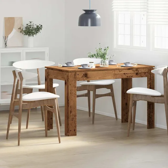 vidaXL Eettafel 120x60x76 cm bewerkt hout oud houtkleurig bruin