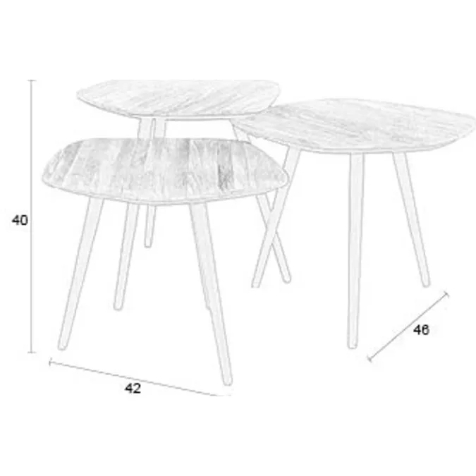 Housecraft Living salontafel (set van 3) Cuties bruin, foto 2