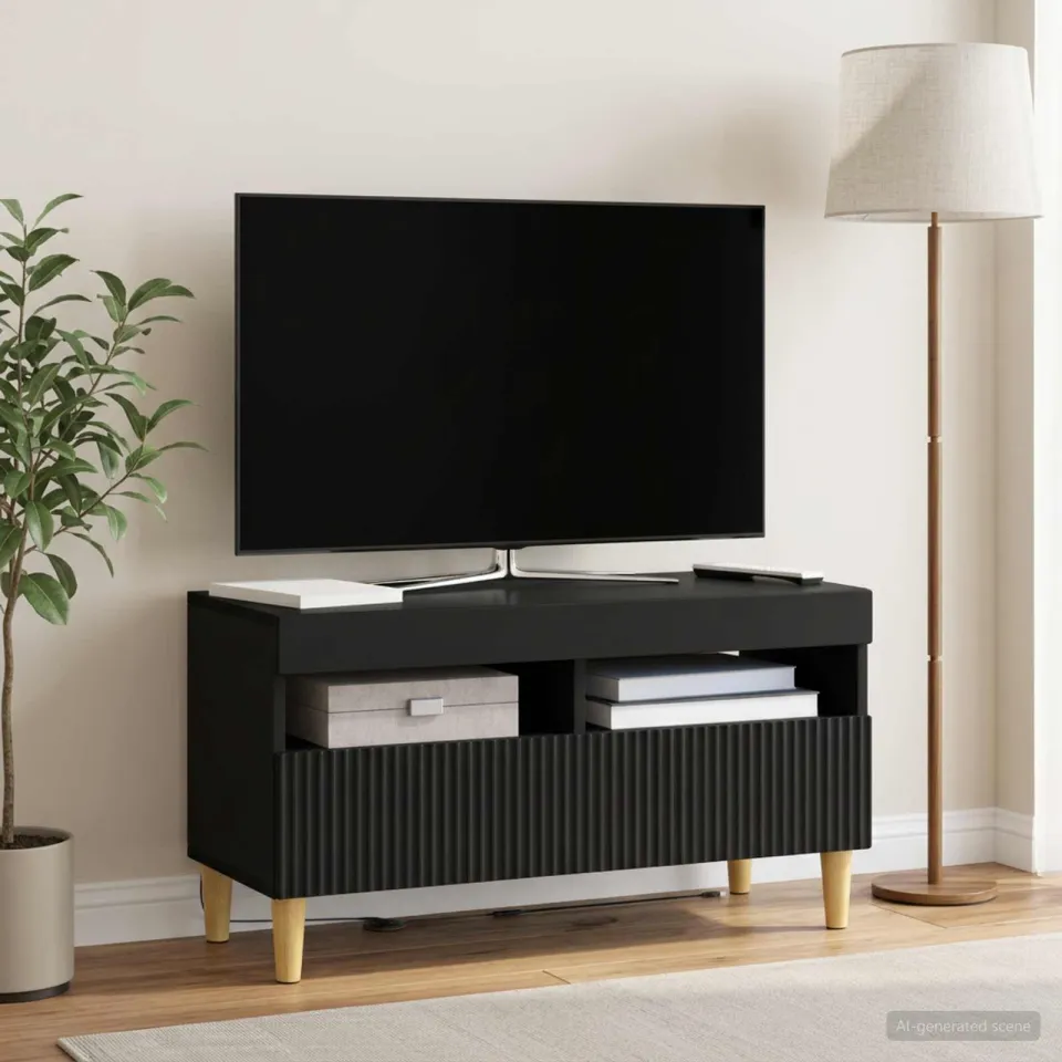vidaXL LED tv-meubel ARNHEM 81 x 35 x 43 cm Zwart Bewerkt hout, foto 4