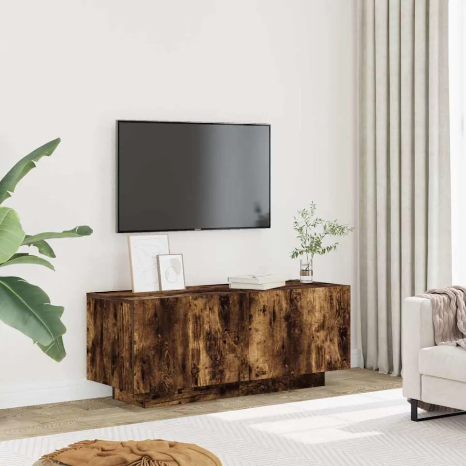 vidaXL Tv-meubel 100x35x40 cm bewerkt hout gerookt eikenkleurig, foto 3