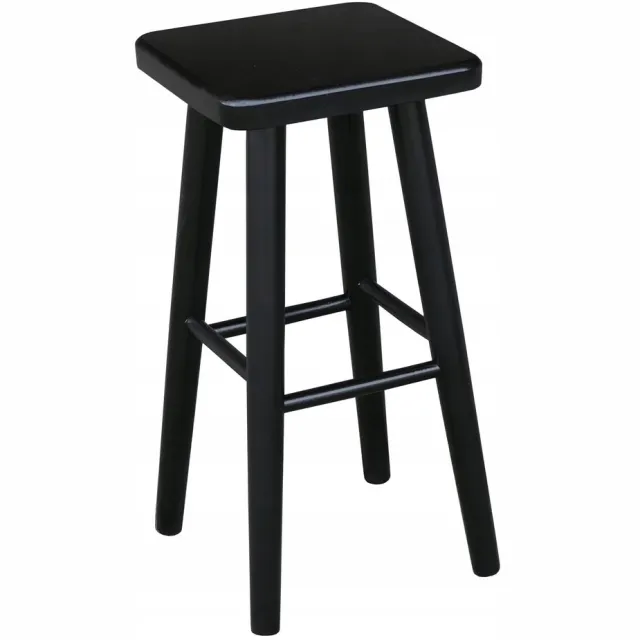 Metdrew Houten barkruk 60cm zwart - Massief beukenhout, stevig en stijlvol