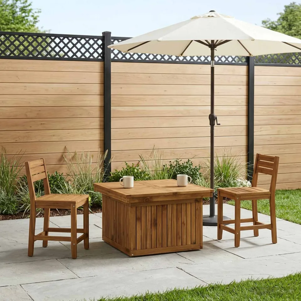 vidaXL Tuinfoto Tafel Massief Acaciahout Hoogte Verstelbaar LAREN bruin, foto 3