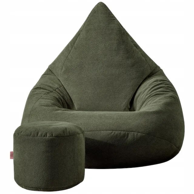 Cronen Premium Loungestoel Sako Puf met Voetenbank - Stijlvol en Comfortabel Green