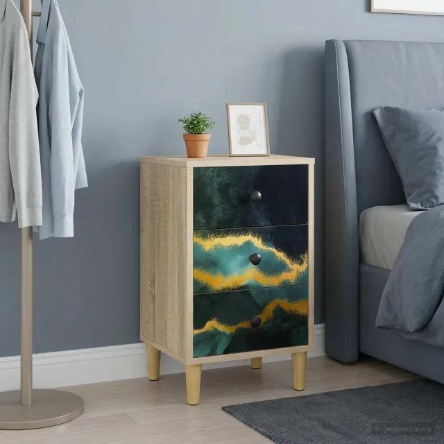 vidaXL Nachtkastje WIJHE Sonoma Eiken 36 x 33 x 60 cm Bewerkt hout, foto 2