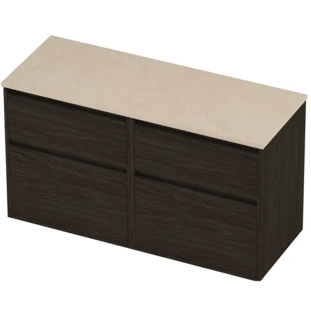 Proline Deck Badmeubelset Hardsteen Greeploos 120x46x67 cm Sand Stone Mokka Oak Eiken