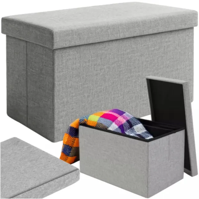 Ruhhy Lichtgrijze stoffen Poef 60×30×30 cm – Stijl & Comfort
