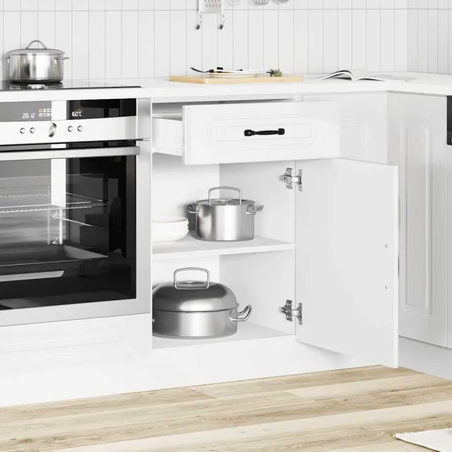 vidaXL Onderkast Kalmar bewerkt hout hoogglans wit