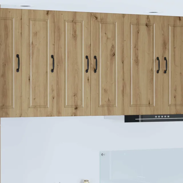 vidaXL Wandkast PORTO Artisanaal eiken 30 x 31 x 80 cm Bewerkt hout Bruin