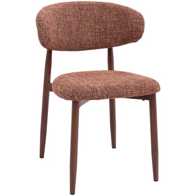 Giga Meubel Eetkamerstoel Alexia - Rood/Walnoot - 52x56x77cm - Set van 2